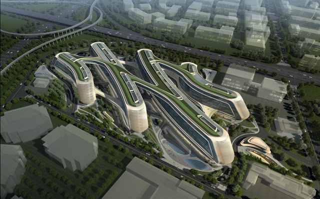 1%20zaha futuristic sky soho by zaha hadid architects shanghai china world of architecture 01
